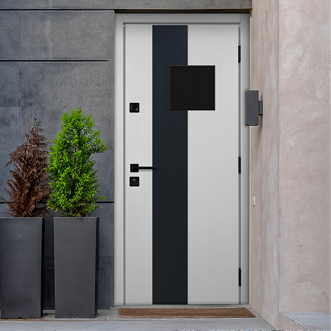 Теплая входная дверь в дом Серии Хаски | Модель «Проун» - Стальная линия