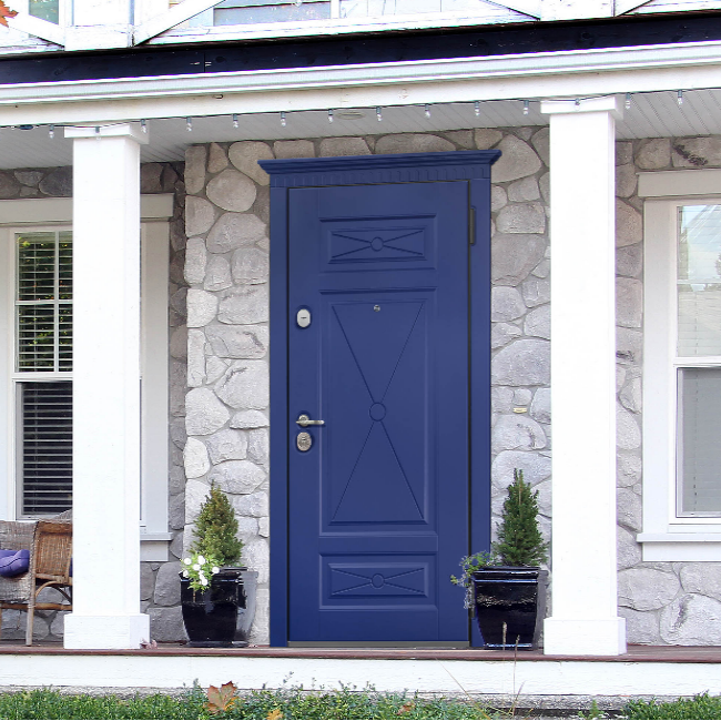 Синяя входная дверь по индивидуальному заказу - Стальная линия