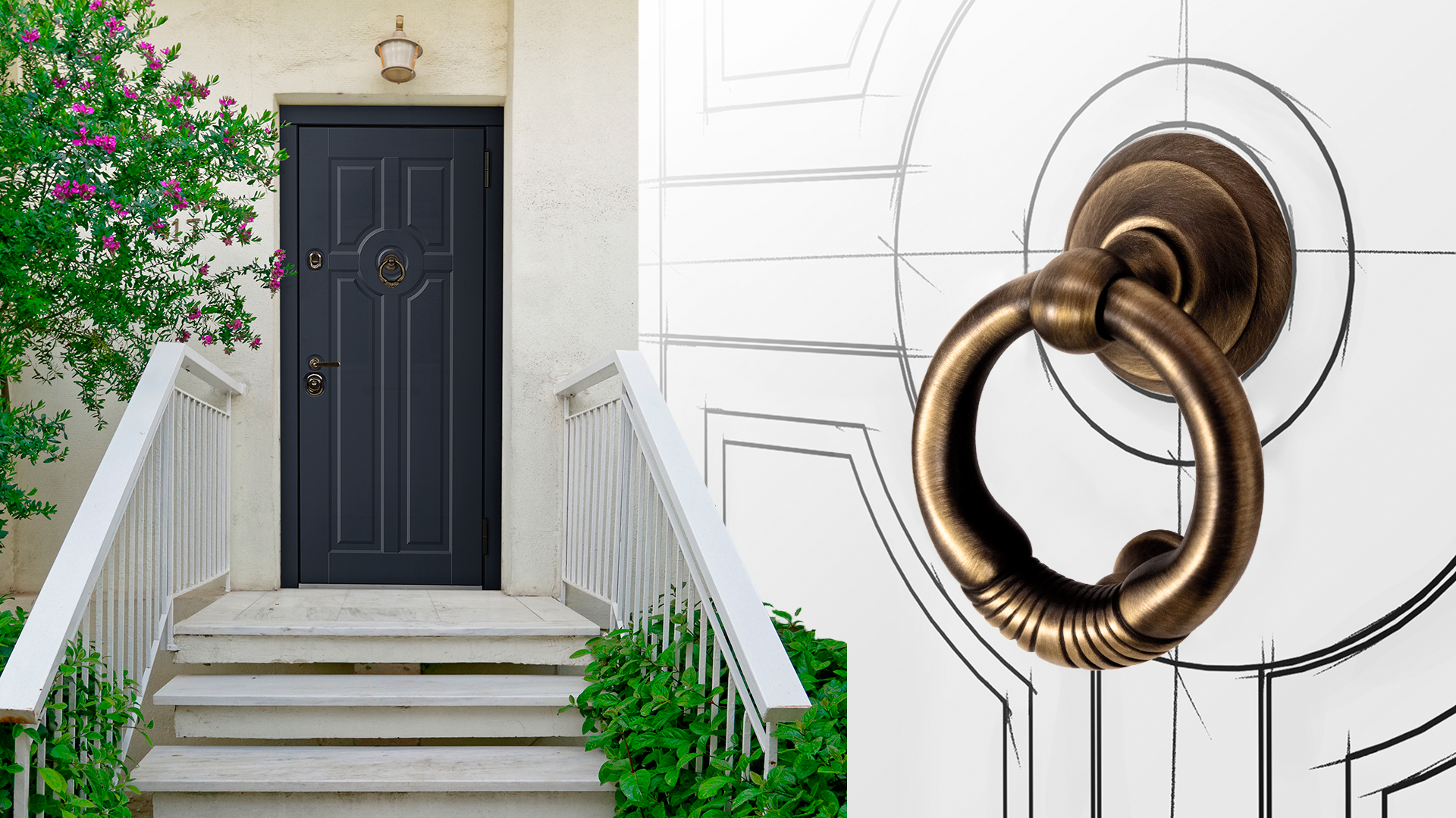 Дверь с ручкой-стучалом