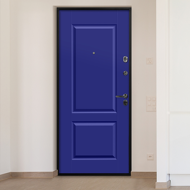 Синяя входная дверь в квартиру | Модель «Николь» - Стальная линия