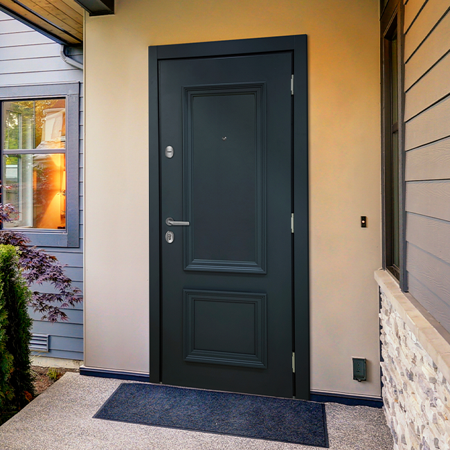 Теплая входная дверь в дом Серии Хаски | Модель «Алерт» - Стальная линия