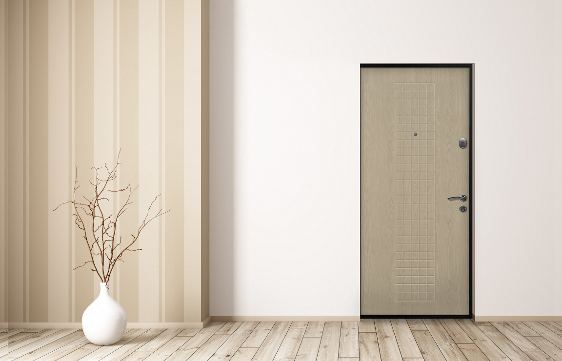 Светоая входная дверь для скандинавского стиля — модель «Омега» от завода «Стальная линия»