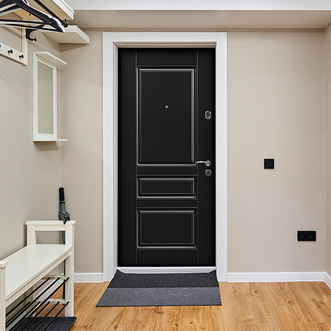 Черная входная дверь в квартиру | Модель «Лондон» - Стальная линия