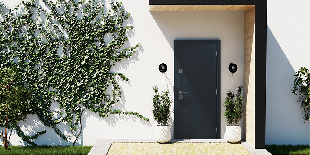 Темная входная дверь в дом