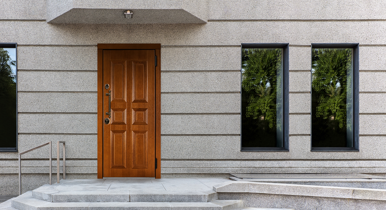 Модель «Паллада»&nbsp;—&nbsp;входная дверь в дом с отделкой Oak Panel&nbsp;